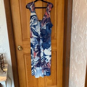 Elegant Blue and Pink Marble Dress